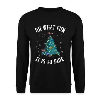 Oh What Fun It Is To Ride - Unisex Sweatshirt - black - Front - Alina (178cm) & Michal (187cm)