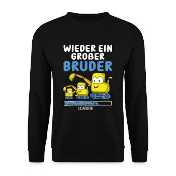Wieder Ein Großer Bruder 2024 Ankündigung - Unisex Pullover - Schwarz - Vorne - Alina (178cm) & Michal (187cm)
