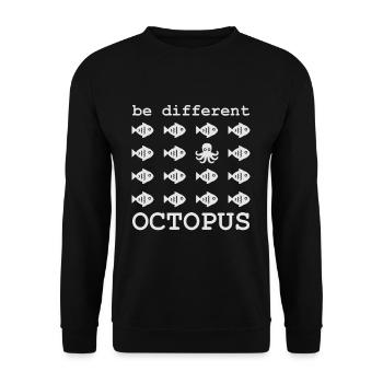 Funny Octopus Kraken Ocean Squid Tintenfisch - Unisex Pullover - Schwarz - Vorne - Alina (178cm) & Michal (187cm)