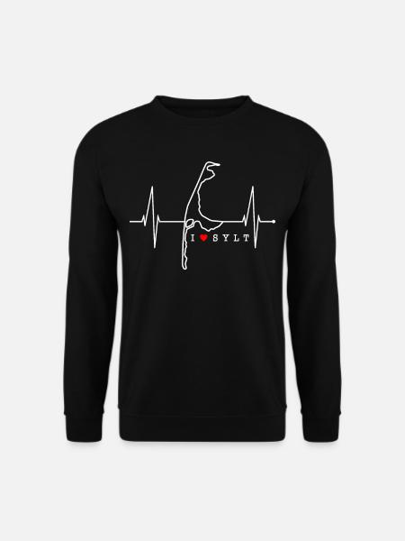 Sylt Skyline Nordsee Herzschlag Nordfriesen Sylter - Unisex Pullover - Schwarz