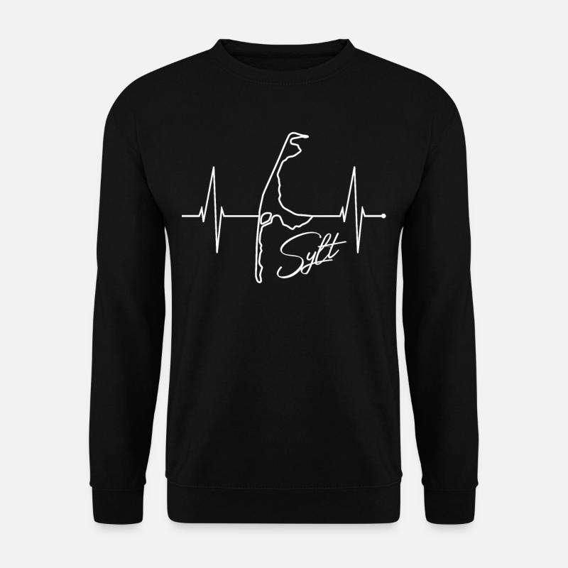 Sylt Skyline Nordsee Herzschlag Nordfriesen Sylter - Unisex Pullover - Schwarz