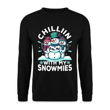 Détendez-vous avec mes Snowmies - Sweat-shirt Unisexe - noir - Devant - Alina (178cm) & Michal (187cm)