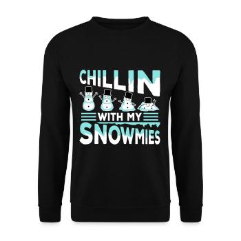 Détendez-vous avec mes Snowmies - Sweat-shirt Unisexe - noir - Devant - Alina (178cm) & Michal (187cm)