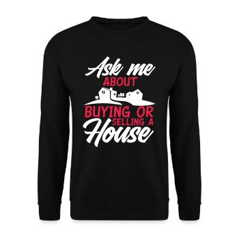 Immobilienmakler - Unisex Pullover - Schwarz - Vorne - Alina (178cm) & Michal (187cm)