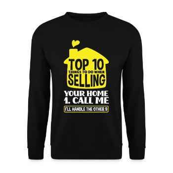 Top 10 des agents immobiliers - Sweat-shirt Unisexe - noir - Devant - Alina (178cm) & Michal (187cm)