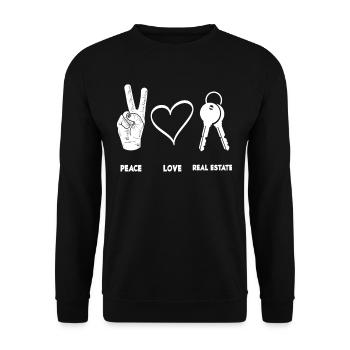 Immobilienmakler Sag Ja - Unisex Pullover - Schwarz - Vorne - Alina (178cm) & Michal (187cm)