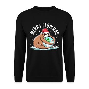 Merry Slowmas - Unisex Pullover - Schwarz - Vorne - Alina (178cm) & Michal (187cm)