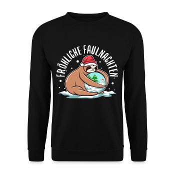 Fröhliche Faulnachten - Unisex Pullover - Schwarz - Vorne - Alina (178cm) & Michal (187cm)