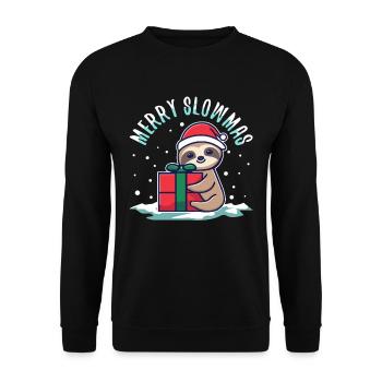 Merry Slowmas - Unisex Pullover - Schwarz - Vorne - Alina (178cm) & Michal (187cm)