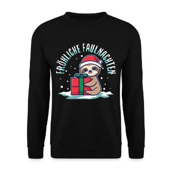 Fröhliche Faulnachten - Unisex Pullover - Schwarz - Vorne - Alina (178cm) & Michal (187cm)