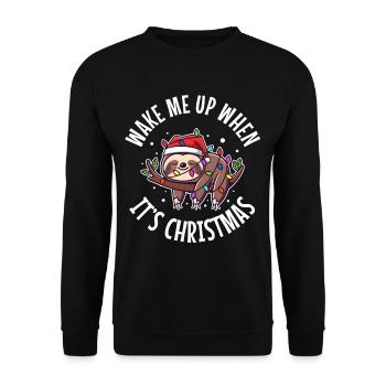 Wake me up when its Christmas - Unisex Sweatshirt - black - Front - Alina (178cm) & Michal (187cm)