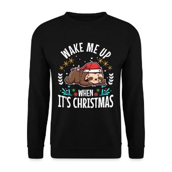 Wake me up when its Christmas - Unisex Sweatshirt - black - Front - Alina (178cm) & Michal (187cm)