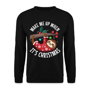 Wake me up when its Christmas - Unisex Sweatshirt - black - Front - Alina (178cm) & Michal (187cm)