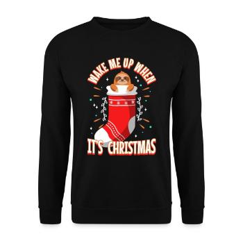 Wake me up when its Christmas - Unisex Sweatshirt - black - Front - Alina (178cm) & Michal (187cm)