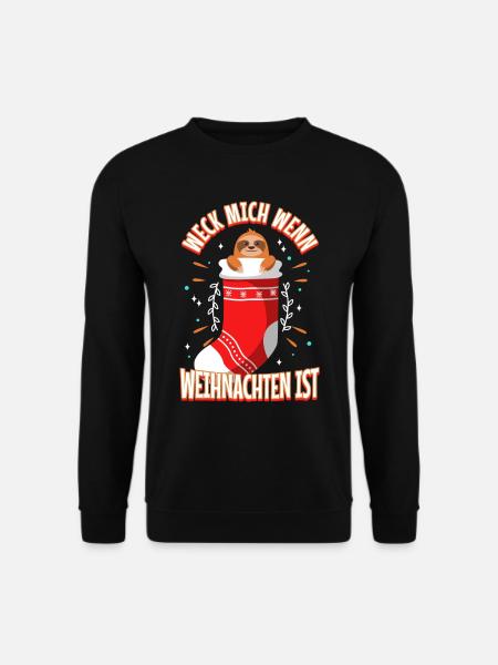 Weck mich auf wenn es Weihnachten ist - Unisex Pullover - Schwarz