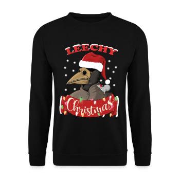 Leechy Christmas Plague Doctor Leech Christmas - Unisex Sweatshirt - black - Front - Alina (178cm) & Michal (187cm)