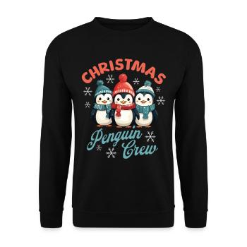 Weihnachten Pinguine Schal Mütze Xmas Süß Niedlich - Unisex Pullover - Schwarz - Vorne - Alina (178cm) & Michal (187cm)