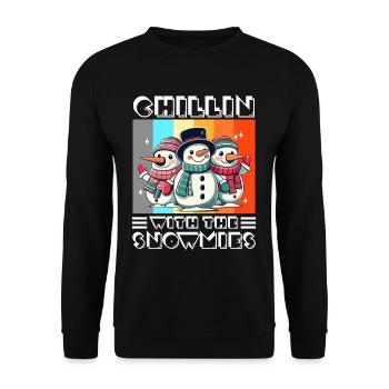 Détendez-vous avec mes Snowmies - Sweat-shirt Unisexe - noir - Devant - Alina (178cm) & Michal (187cm)