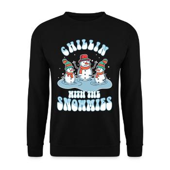 Détendez-vous avec mes Snowmies - Sweat-shirt Unisexe - noir - Devant - Alina (178cm) & Michal (187cm)
