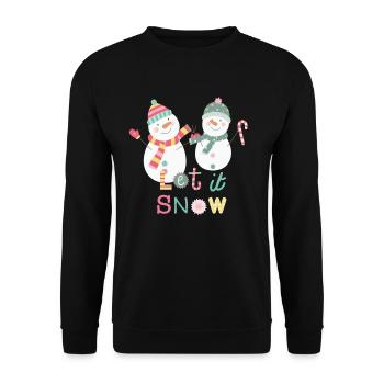 Fun Snowman Let It Snow Colorful Christmas - Unisex Sweatshirt - black - Front - Alina (178cm) & Michal (187cm)