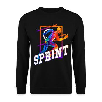 Sprint Sprinter Sprinten Leichtathletik Laufen - Unisex Pullover - Schwarz - Vorne - Alina (178cm) & Michal (187cm)