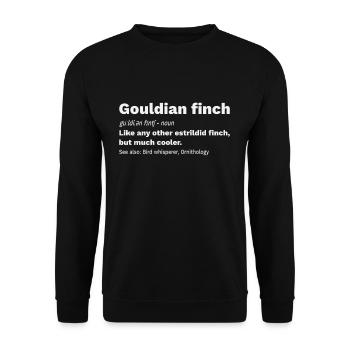 Gouldamadine Estrildidae Definition Gouldian Finch - Unisex Pullover - Schwarz - Vorne - Alina (178cm) & Michal (187cm)