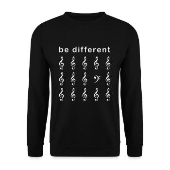 Bassschlüssel Musiker Be Different Fagott Bassist - Unisex Pullover - Schwarz - Vorne - Alina (178cm) & Michal (187cm)