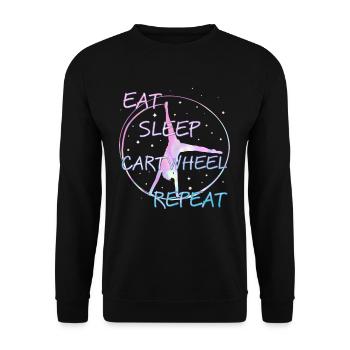 Wheel Stroke Gymnastics Acrobatics Girl - Unisex Sweatshirt - black - Front - Alina (178cm) & Michal (187cm)