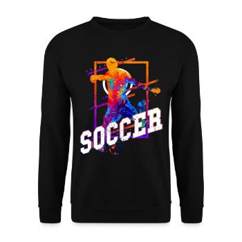 Soccer Soccer Player Striker Fan Colorful - Unisex Sweatshirt - black - Front - Alina (178cm) & Michal (187cm)