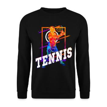 Tennis Tennis Player Woman Sport Match Club Fan - Unisex Sweatshirt - black - Front - Alina (178cm) & Michal (187cm)
