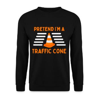 Traffic Cone Funny Halloween Costume - Unisex Sweatshirt - black - Front - Alina (178cm) & Michal (187cm)