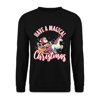 Have a magical christmas - Unisex Sweatshirt - black - Front - Alina (178cm) & Michal (187cm)
