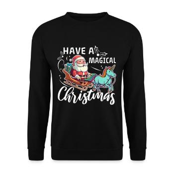 Have a magical christmas - Unisex Sweatshirt - black - Front - Alina (178cm) & Michal (187cm)