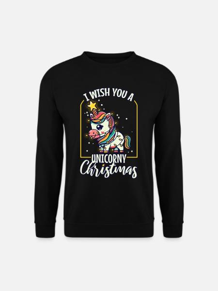 I wish you a Unicorny christmas - Unisex Pullover - Schwarz