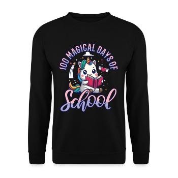 Joyeux 100 jours d’apprentissage magique - Sweat-shirt Unisexe - noir - Devant - Alina (178cm) & Michal (187cm)