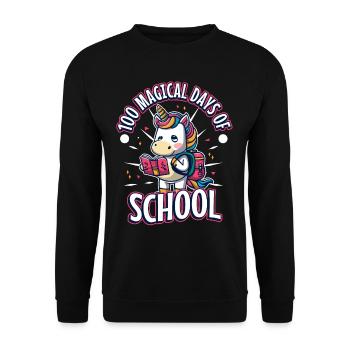 Happy 100 Days of Magical Learning - Unisex Sweatshirt - black - Front - Alina (178cm) & Michal (187cm)