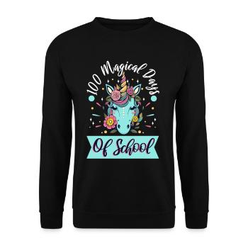 Joyeux 100 jours d’apprentissage magique - Sweat-shirt Unisexe - noir - Devant - Alina (178cm) & Michal (187cm)