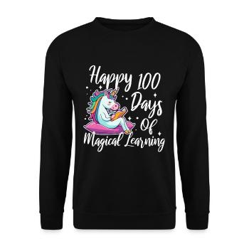 Unicorns are awesome therefore i am a unicorn - Unisex Sweatshirt - black - Front - Alina (178cm) & Michal (187cm)