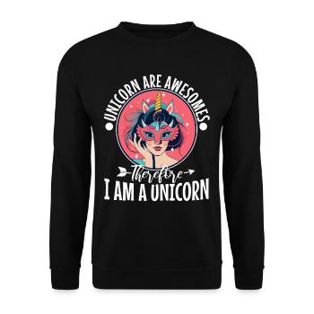 Les licornes sont géniales, donc je suis une licorne - Sweat-shirt Unisexe - noir - Devant - Alina (178cm) & Michal (187cm)