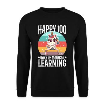 Unicorns are awesome therefore i am a unicorn - Unisex Pullover - Schwarz - Vorne - Alina (178cm) & Michal (187cm)