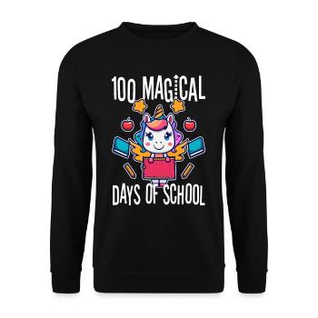 Happy 100 Days of Magical Learning - Unisex Sweatshirt - black - Front - Alina (178cm) & Michal (187cm)