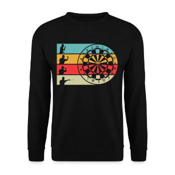 Cadeau de joueur de fléchettes Vintage - Sweat-shirt Unisexe - noir - Devant - Alina (178cm) & Michal (187cm)