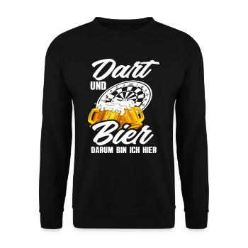 Dart Und Bier Dartspieler - Unisex Pullover - Schwarz - Vorne - Alina (178cm) & Michal (187cm)