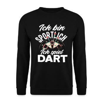 Dart Sportler Dartspieler Hobby Geschenk - Unisex Pullover - Schwarz - Vorne - Alina (178cm) & Michal (187cm)