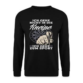 Kneipe Sport Hobby Dart Dartspieler - Unisex Pullover - Schwarz - Vorne - Alina (178cm) & Michal (187cm)