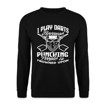 Fléchette drôle - Sweat-shirt Unisexe - noir - Devant - Alina (178cm) & Michal (187cm)