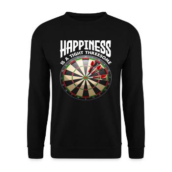Glück Dreier Dart Dartspieler - Unisex Pullover - Schwarz - Vorne - Alina (178cm) & Michal (187cm)
