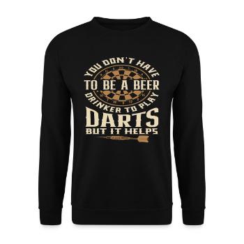 Lustiges Bier Trinker Dart Dartspieler - Unisex Pullover - Schwarz - Vorne - Alina (178cm) & Michal (187cm)