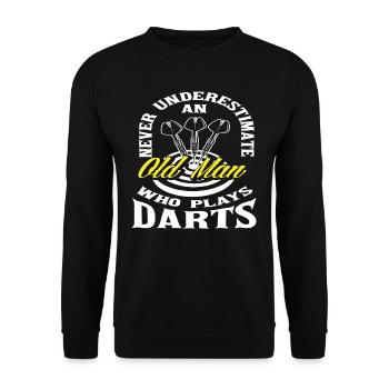 Dart Alter Mann Hobby Dartspieler - Unisex Pullover - Schwarz - Vorne - Alina (178cm) & Michal (187cm)