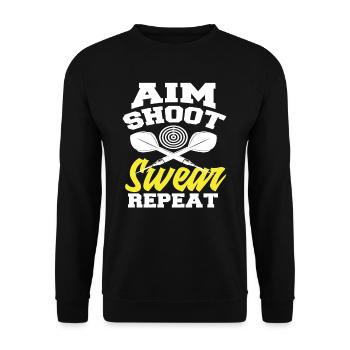Viser, lancer, jurer, fléchette joueur de fléchettes - Sweat-shirt Unisexe - noir - Devant - Alina (178cm) & Michal (187cm)